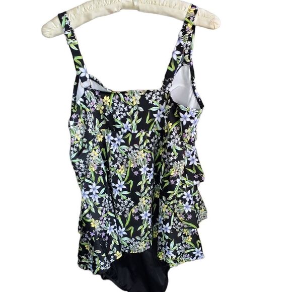 NEW SWIM SOLUTIONS ruffled one piece 18W - Picture 2 of 7